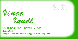 vince kandl business card